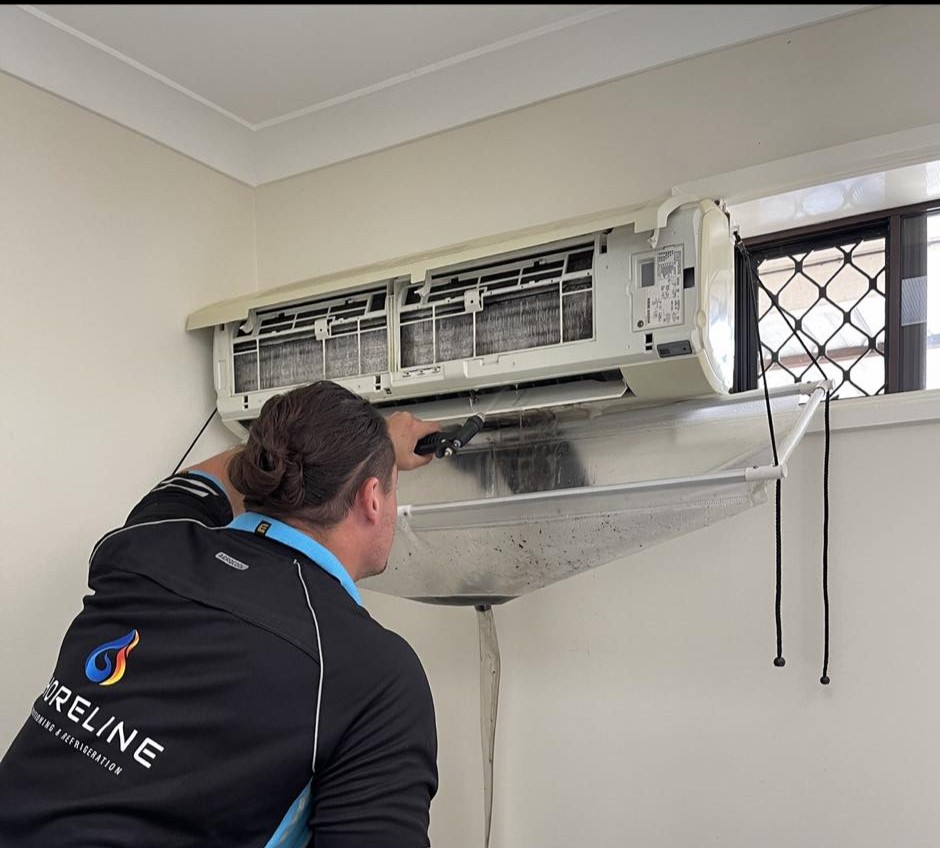 Air-conditioning maintenance work in progress by Shoreline